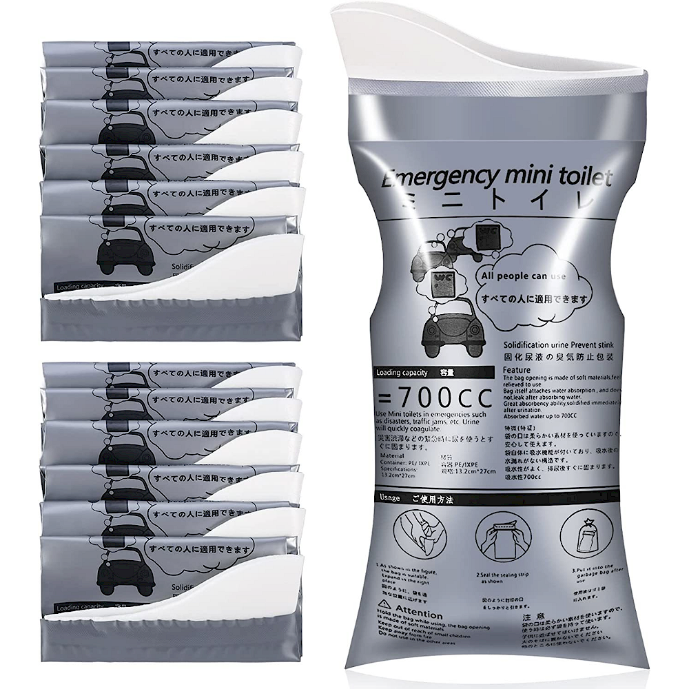 24Pack Disposable Urine Bags, 700ML Travel Pee Bags Unisex Urinal Bag Vomit Bag for Travel Traffic Jam Emergency Portable Camping Urinal Bags for Men Women